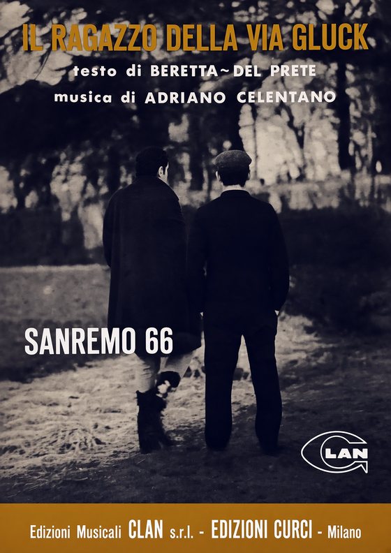 Copertina fotografica dello spartito di Il ragazzo della via Gluck, Sanremo 1966
